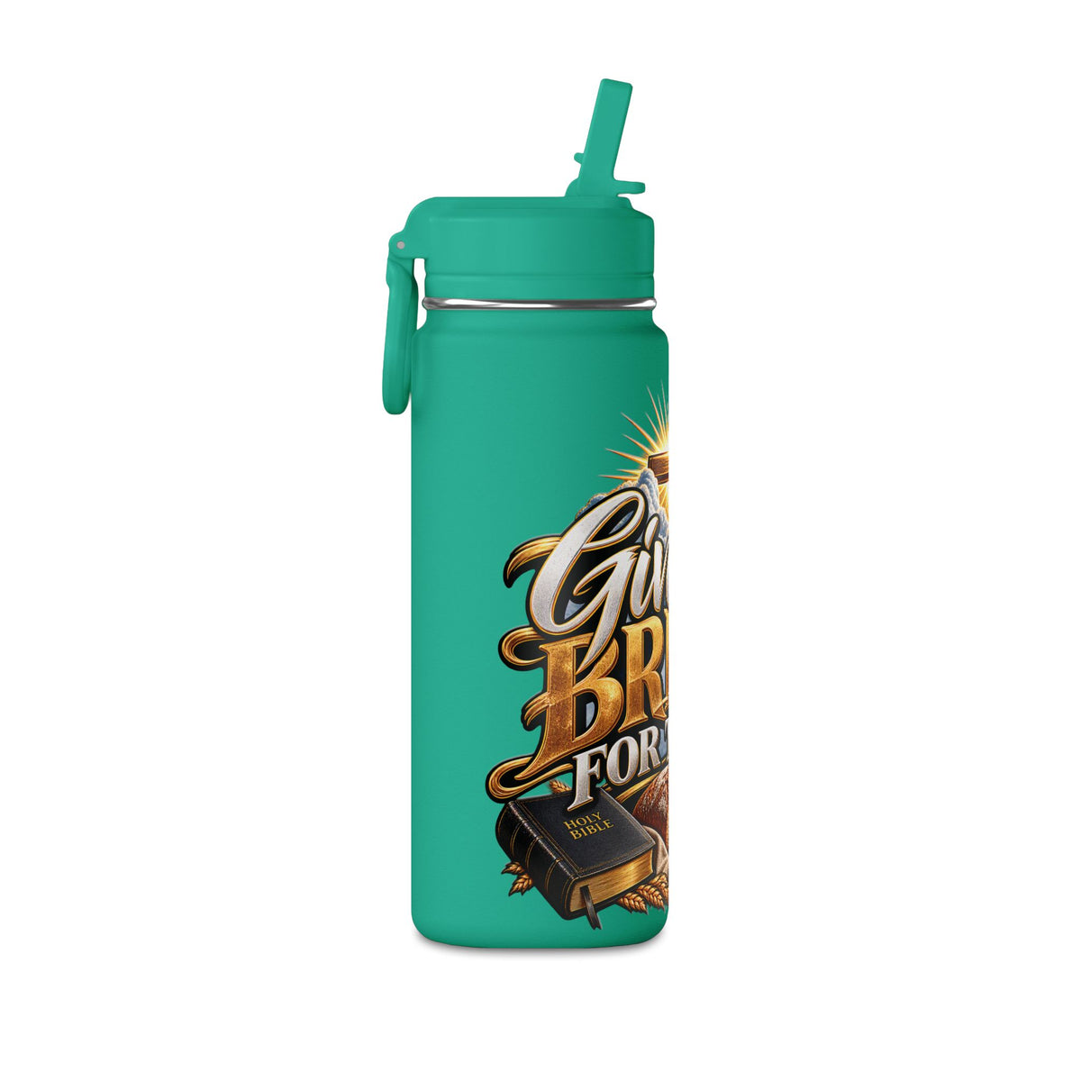 Inspirational 'Give Us Bread for Today' Water Bottle