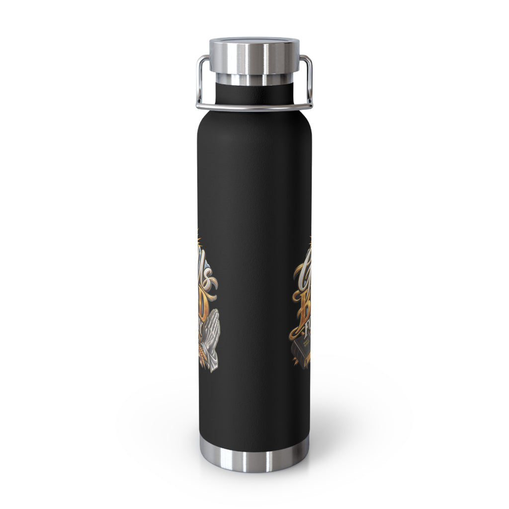 22oz Insulated Bottle — 'Give Us Bread for Today' Religious Prayer Design