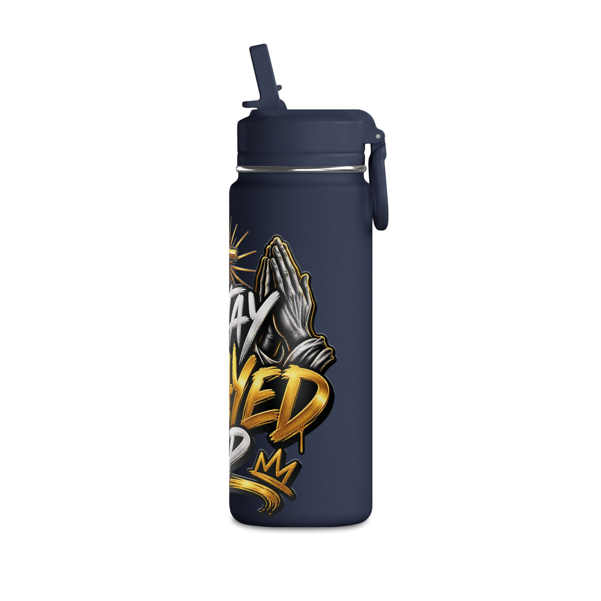 Pray Up 20oz Mini Water Bottle — Christian Cross Inspirational Sports Bottle (Pink)
