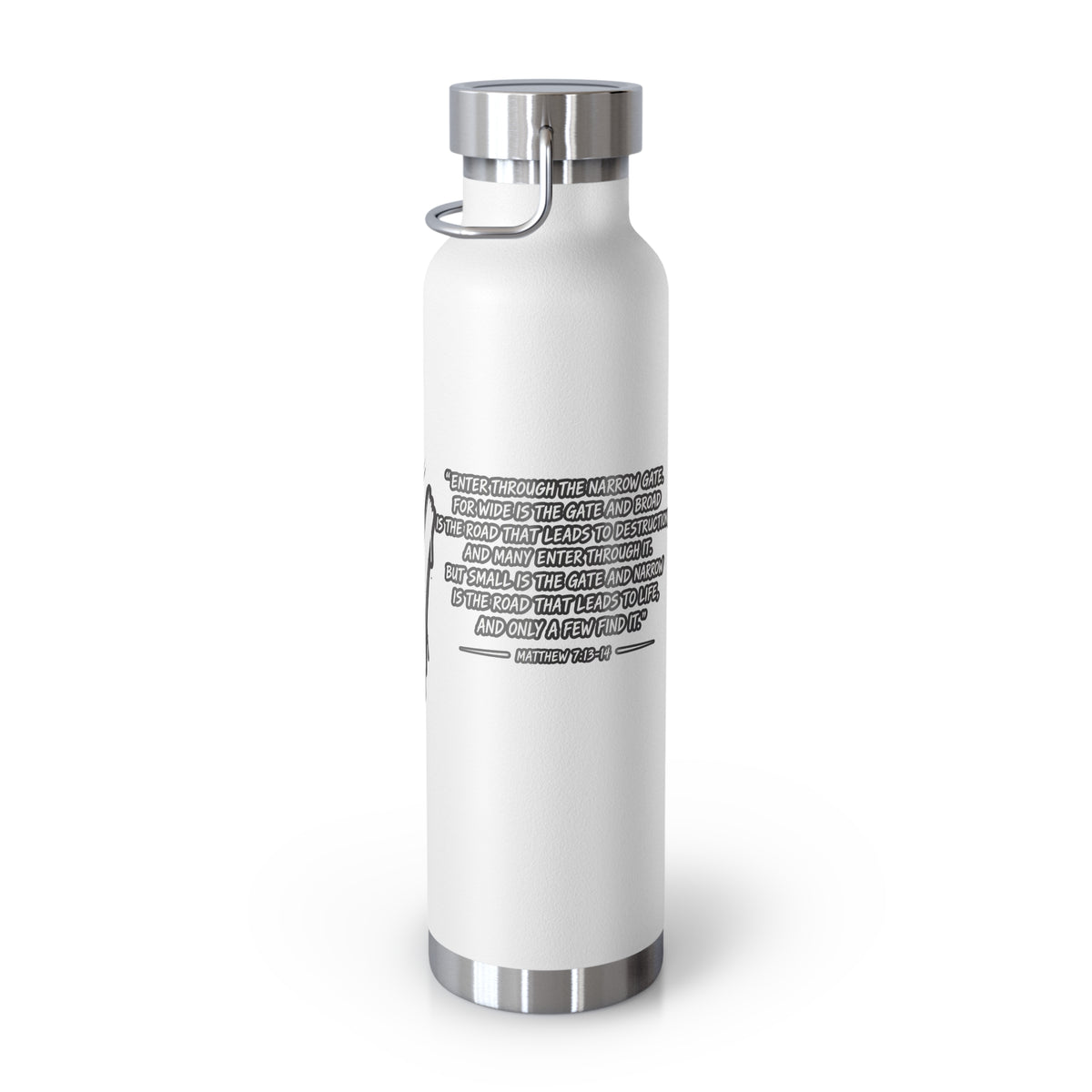 Insulated Water Bottle — 'Narrow Is the Way' Graphic 22oz