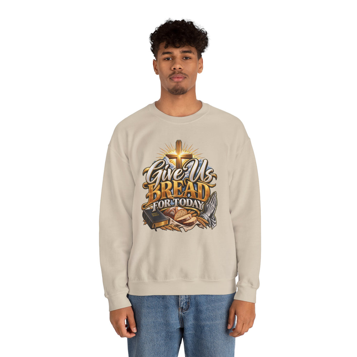 Christian 'Give Us Bread for Today' Crewneck Sweatshirt